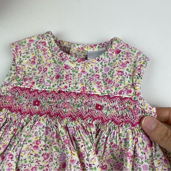 Edgehill Collection Pink Green Yellow Floral Dress Girl Size 3 Months - Picture 3 of 8
